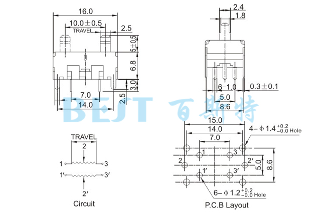 電位器F-101G參考圖紙 電位器F-101G參考圖紙
