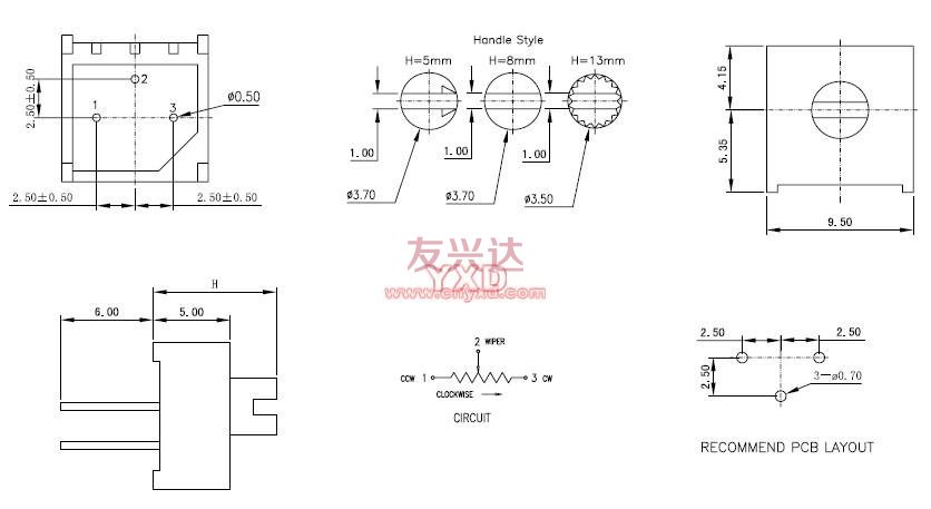 3386電位器_3386P_技術參數 3386電位器_3386P_技術參數